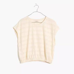 NWOT - Madewell  Short Sleeve Pointelle Knit Crop Top in Parchment Size: XXL